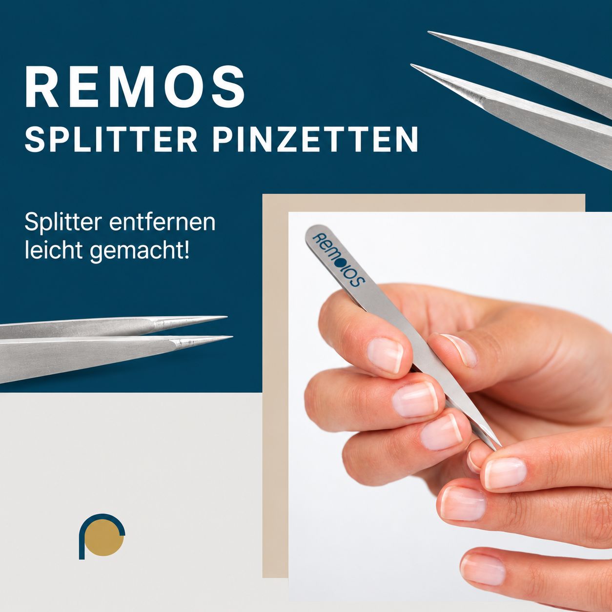 REMOS Splitterpinzetten mit feinen Spitzen, die selbst kleinste Härchen greifen.