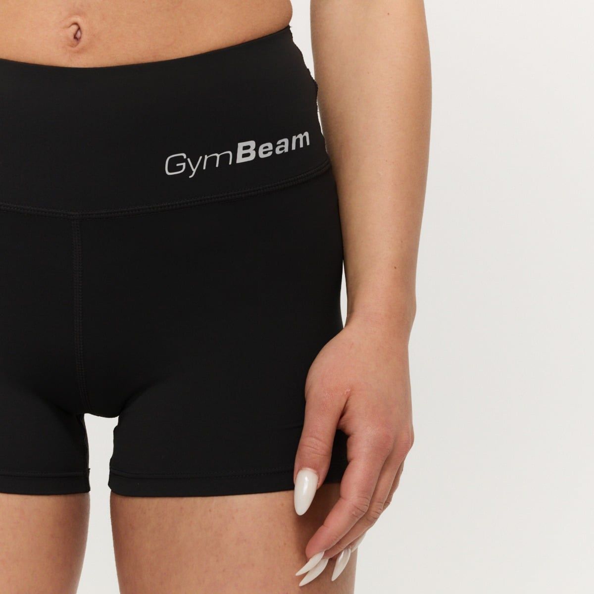 GymBeam Shorts Damen Slim mit hoher Taille BEAT Schwarz