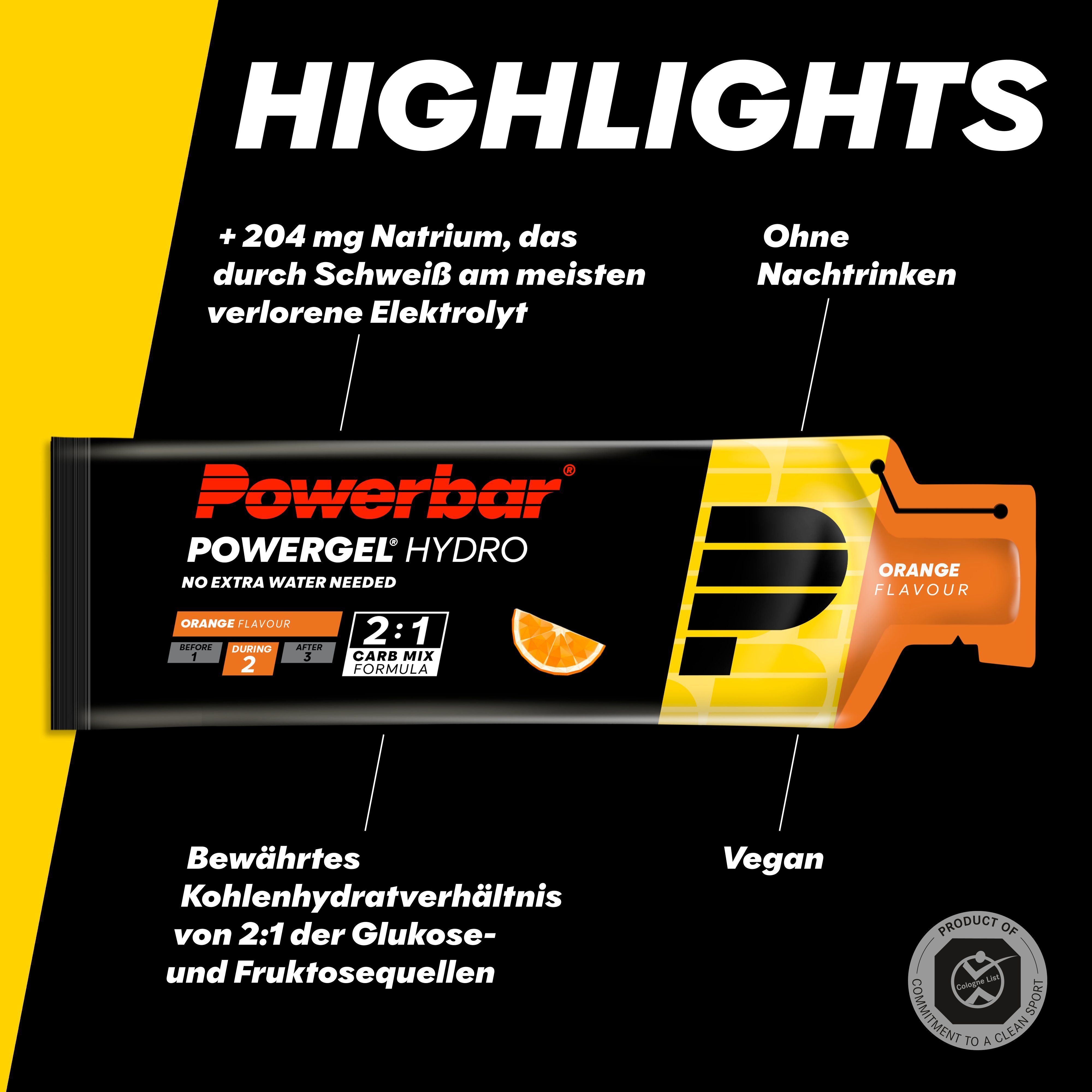 POWERBAR PowerGel Hydro Orange High Carb Energie Gel Natrium