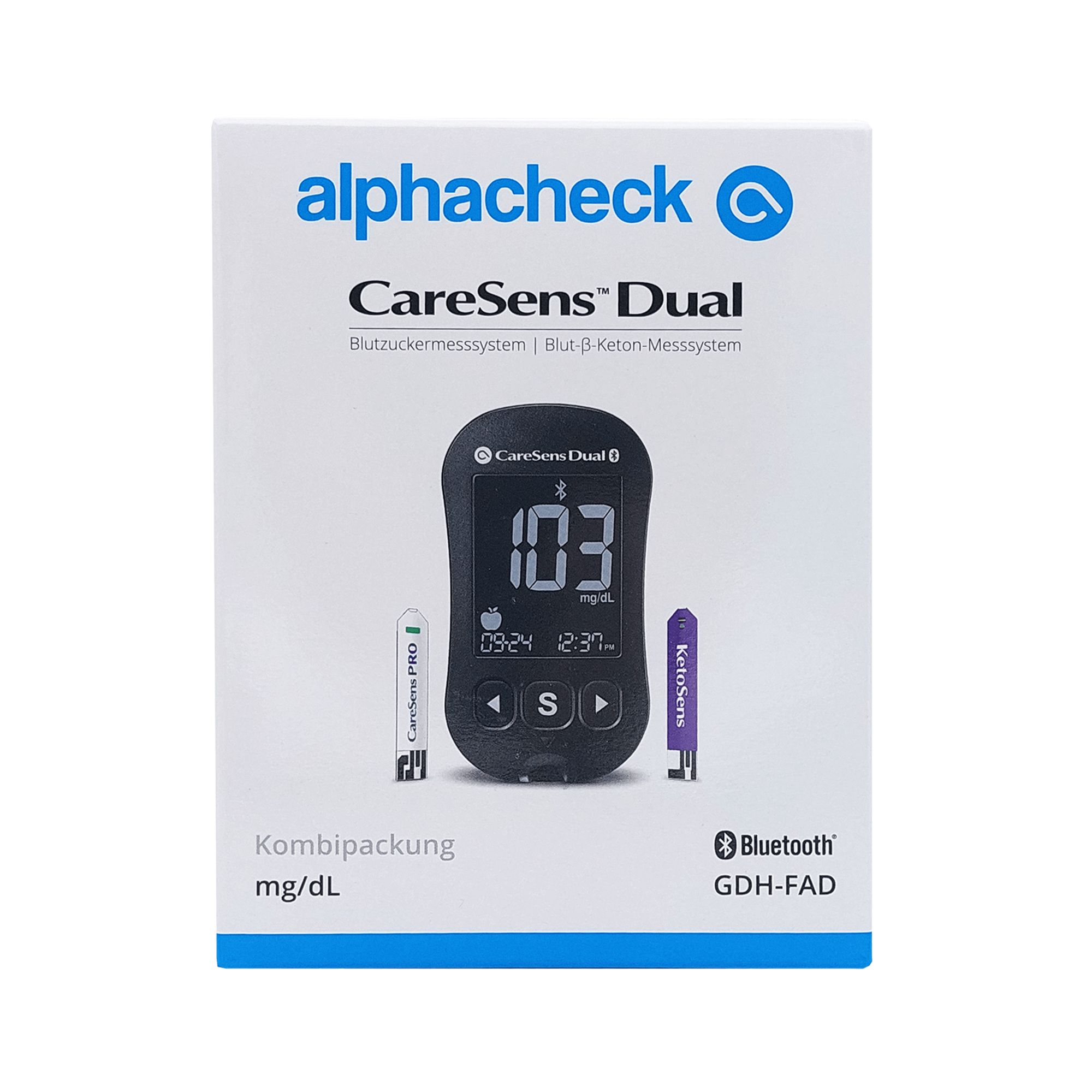 alphacheck CareSens Dual Blutzuckermesssystem Kombipackung (mg/dl)