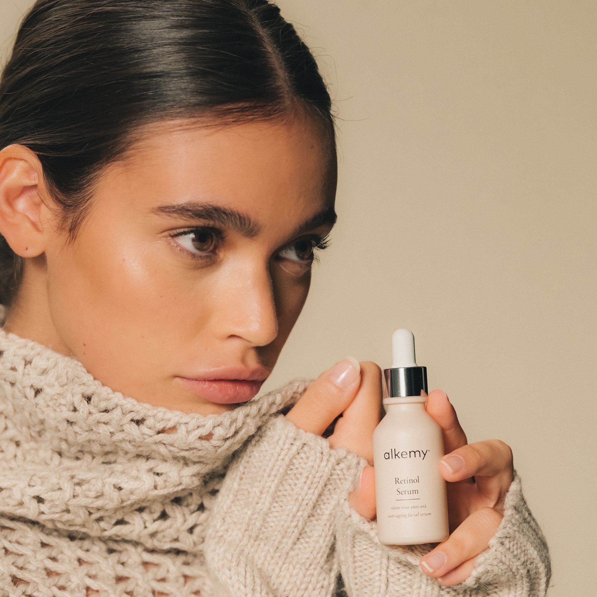 Alkemy Gesichtsserum mit 2 % Retinol, Anti-Aging Nachtbehandlung gegen Falten