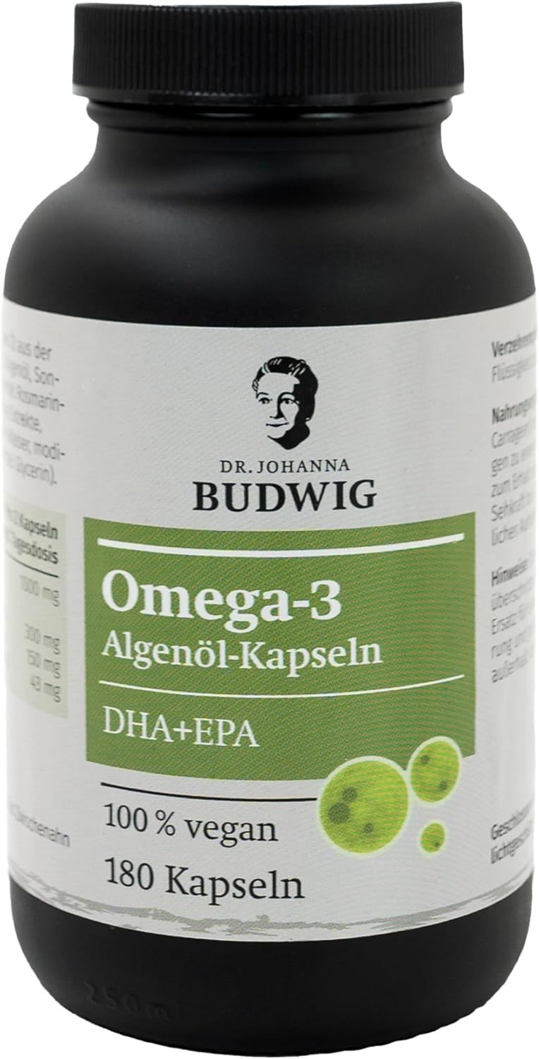 Dr. Budwig Premium Omega-3 DHA & EPA Kapseln Vegan aus Algenöl 180 St