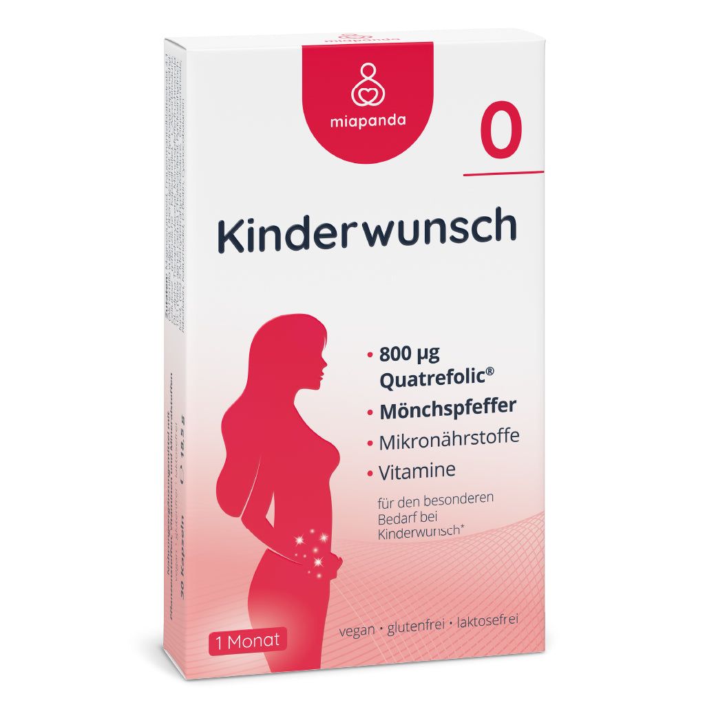 miapanda® 0 Kinderwunsch Vitamine - mit Mönchspfeffer und Folsäure 800 µg (Quatrefolic®)