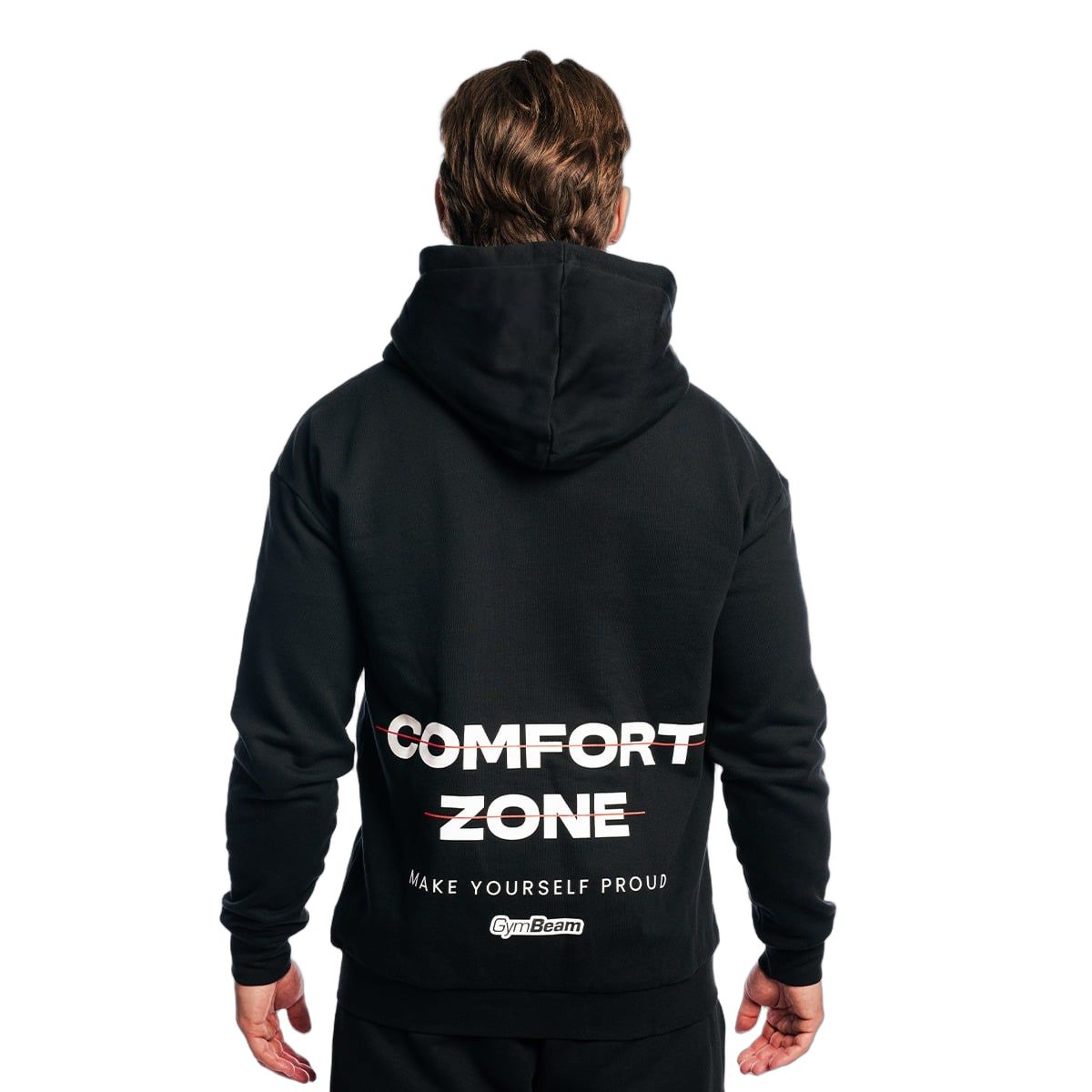 GymBeam Hoodie Herren Regular mit Reißverschluss aus Baumwolle und Polyester in Schwarz 1 St