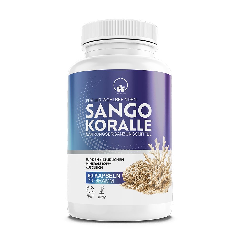 Saint Nutrition® Sango Meereskoralle Kapseln 3300mg | Hochdosiert mit natürlichem Kalzium, Magnesium 1 St