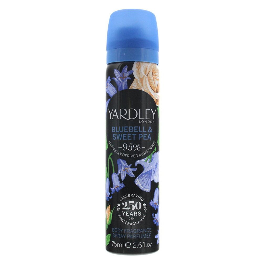 Yardley Bluebell & Sweet Pea Körperspray, 75ml. Feiert 250 Jahre Duft.