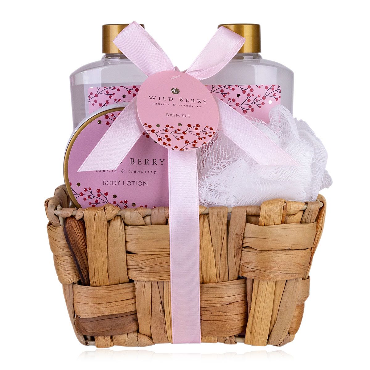 accentra Geschenkset Badeset Pflegeset im Körbchen Wild Berry Geschenkidee