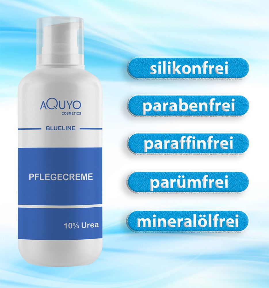 Blueline Pflegecreme 10% Urea Creme für sehr trockene Haut bei Psoriasis oder Neurodermitis
