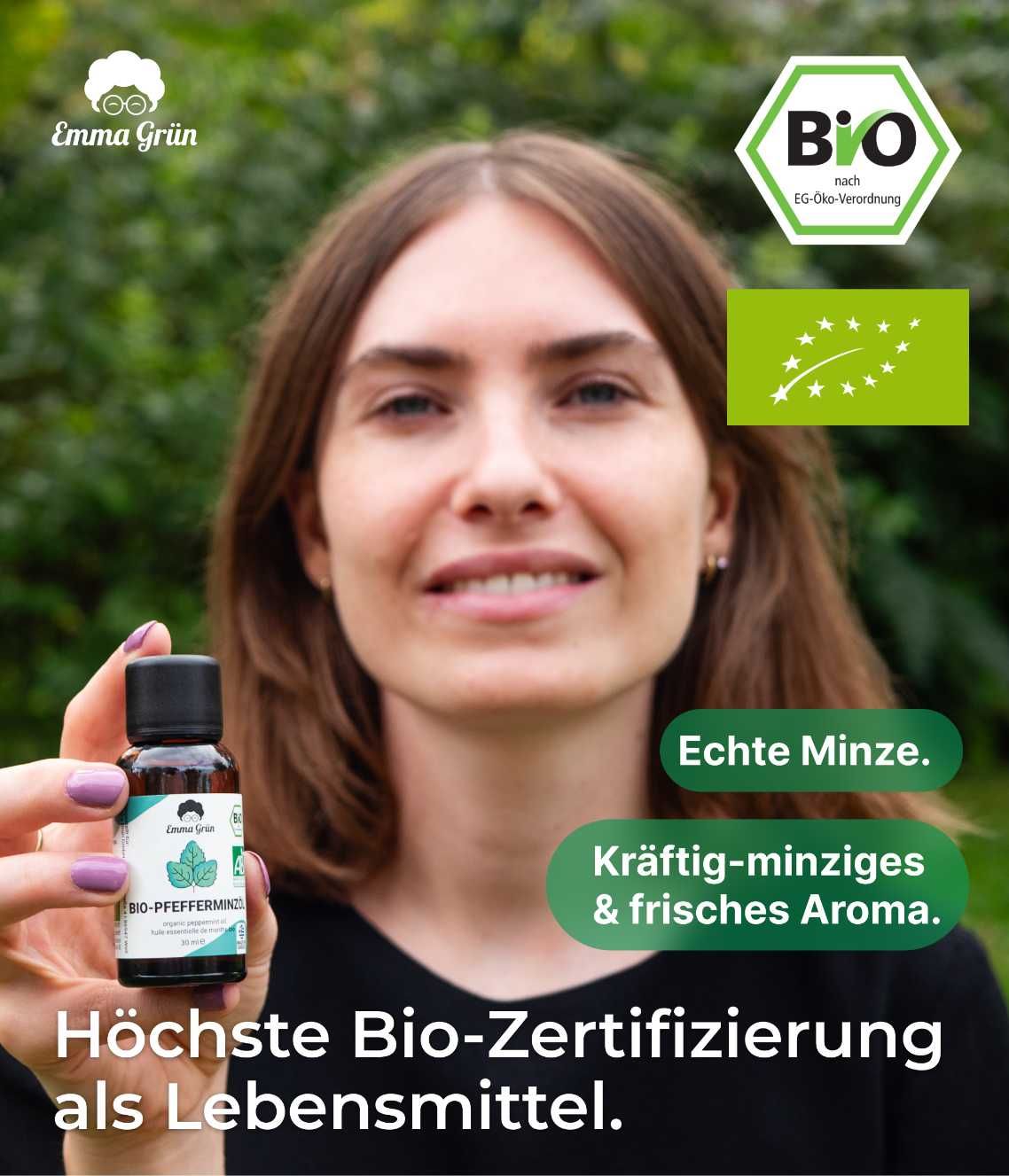 Emma Grün® ätherisches Bio Pfefferminzöl naturrein & hochdosiert