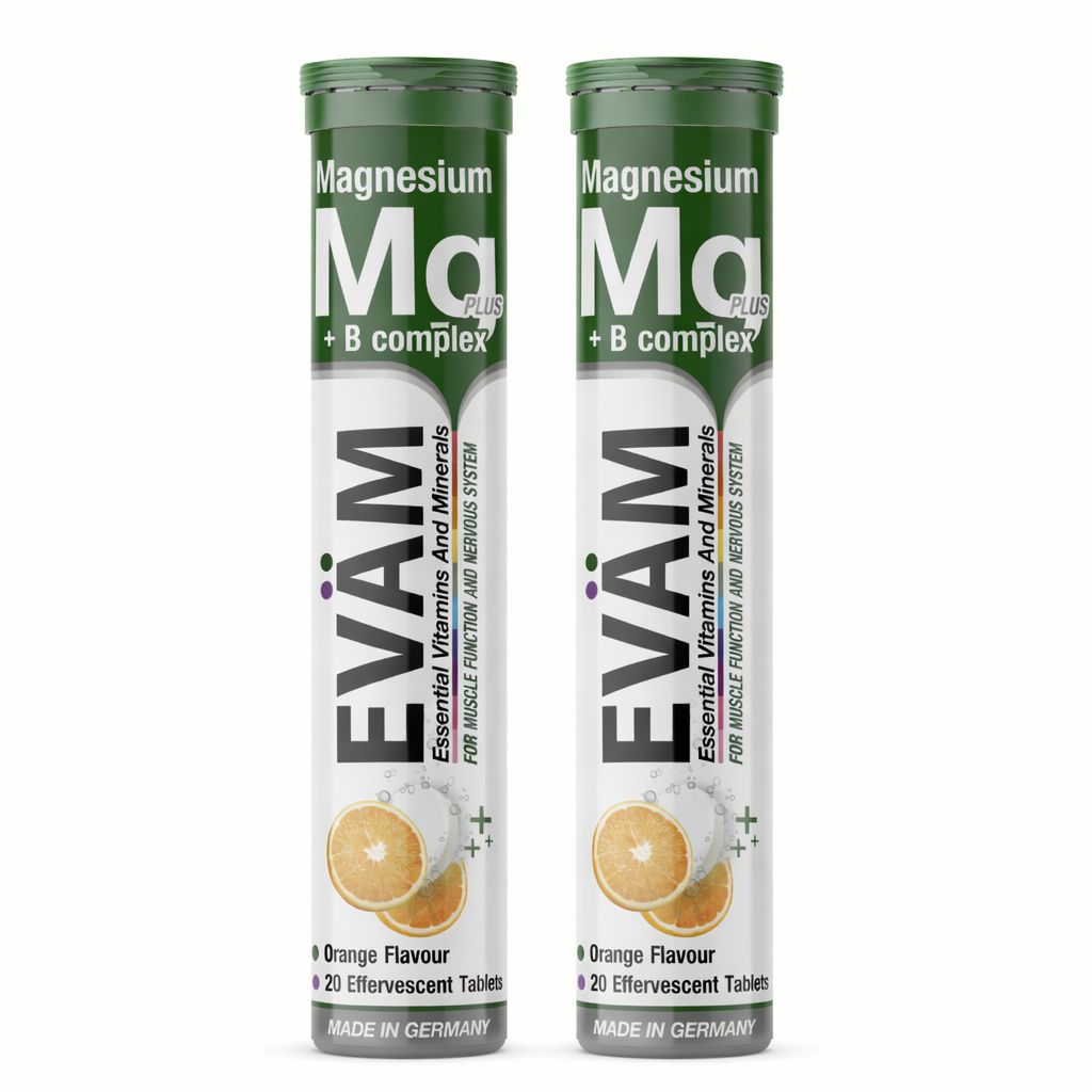 Eväm Magnesium + B-Komplex Brausetabletten - 2er Pack 40 St
