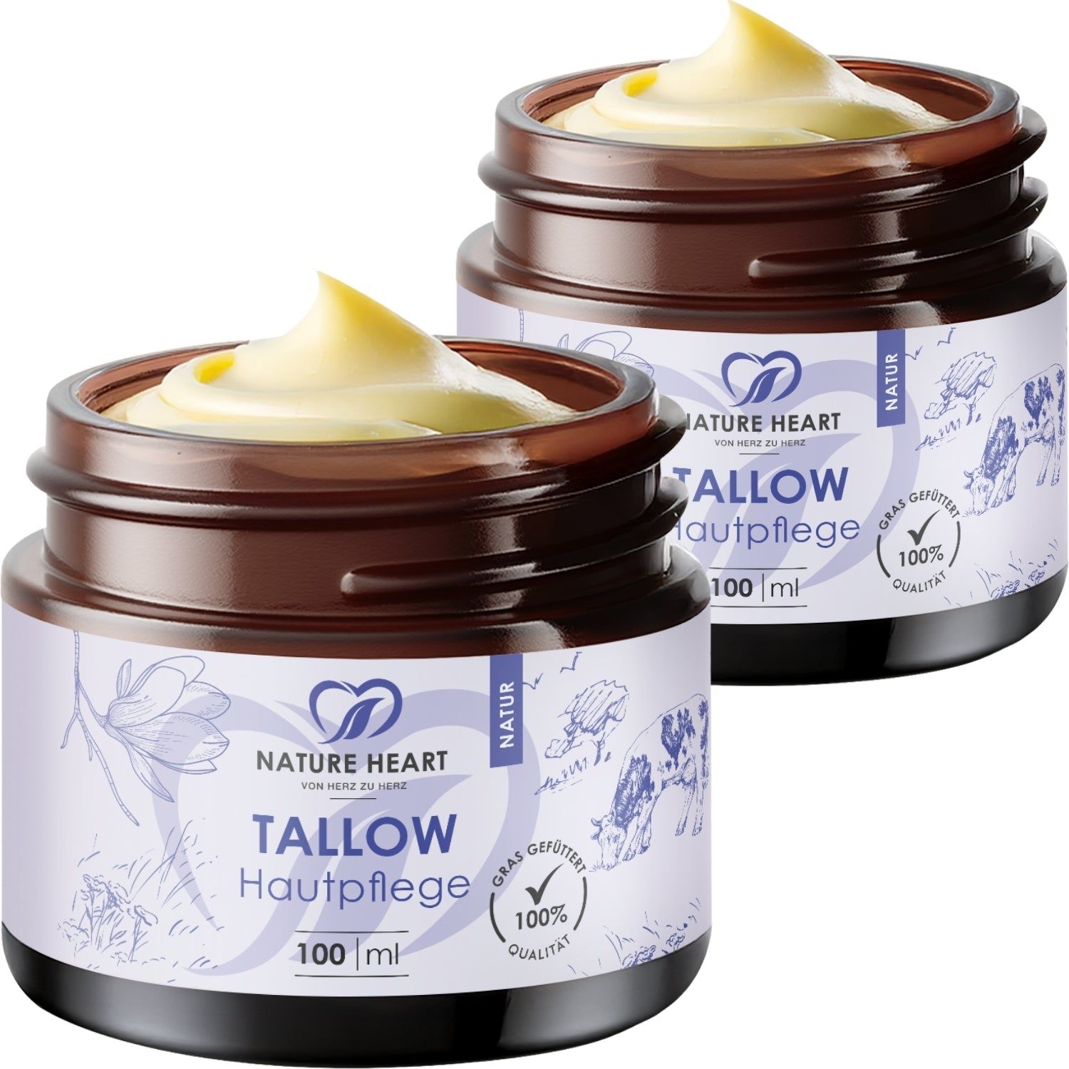 Nature Heart Tallow Hautpflege Natur 2x100 ml Creme