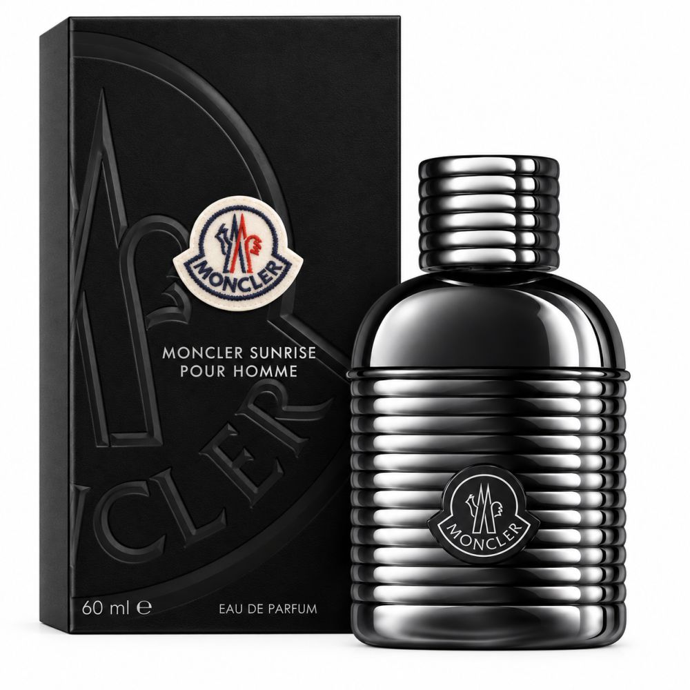 Moncler Sunrise Pour Homme Eau de Parfum Flakon und Verpackung.