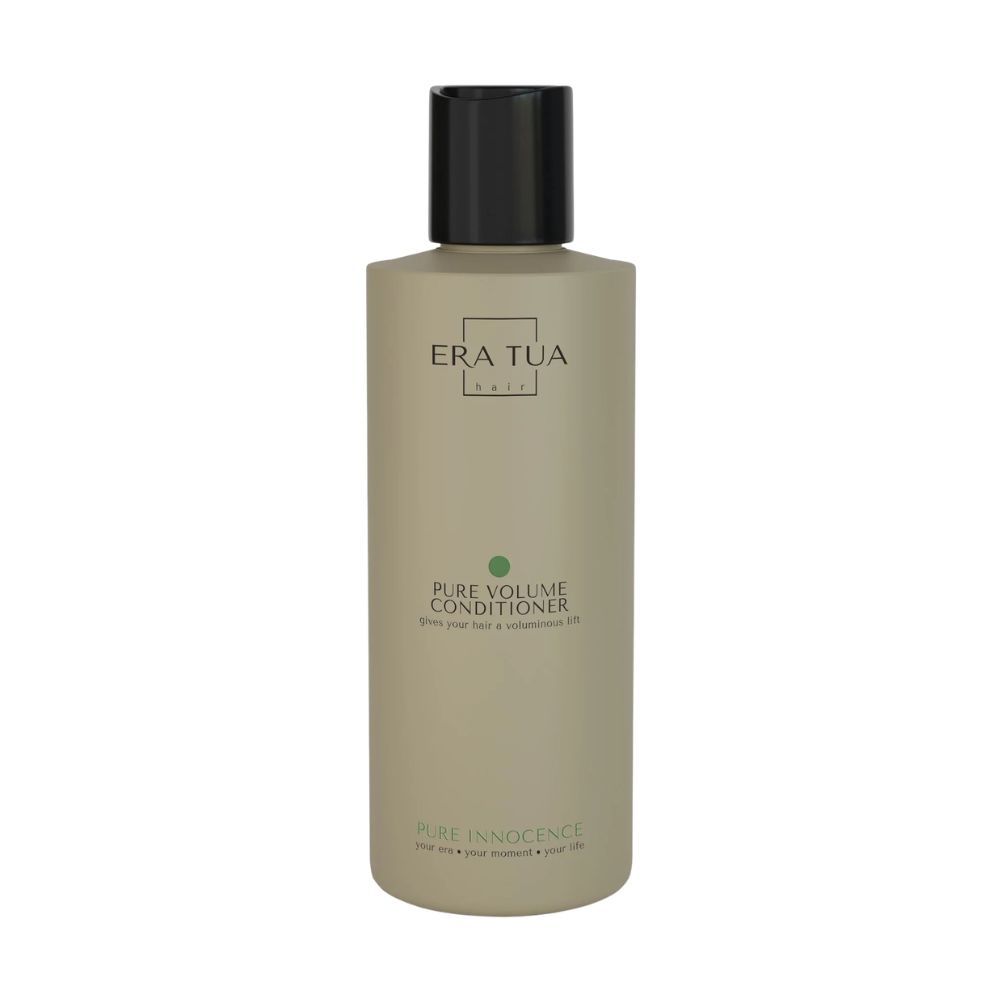 Flasche mit Conditioner. Produktname: Pure Volume Conditioner. Vegan, tierversuchsfrei, ohne Tierversuche.