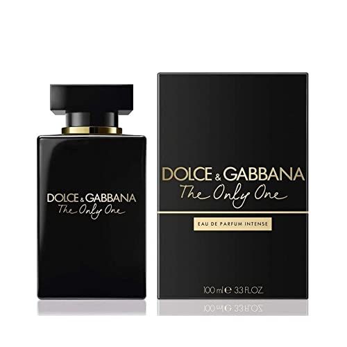 Schwarzer Flakon und Verpackung. Aufschrift: Dolce & Gabbana The Only One. Eau de Parfum Intense. 100 ml.