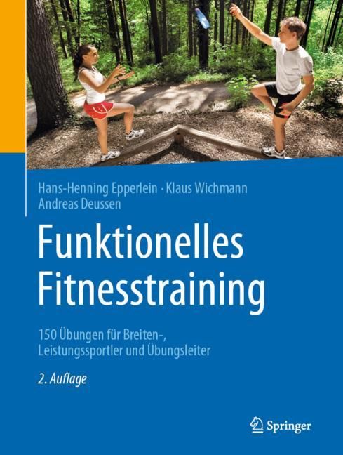Buchcover mit dem Titel 'Funktionelles Fitnesstraining'. Auf dem Cover sind zwei Personen beim Training im Freien abgebildet.