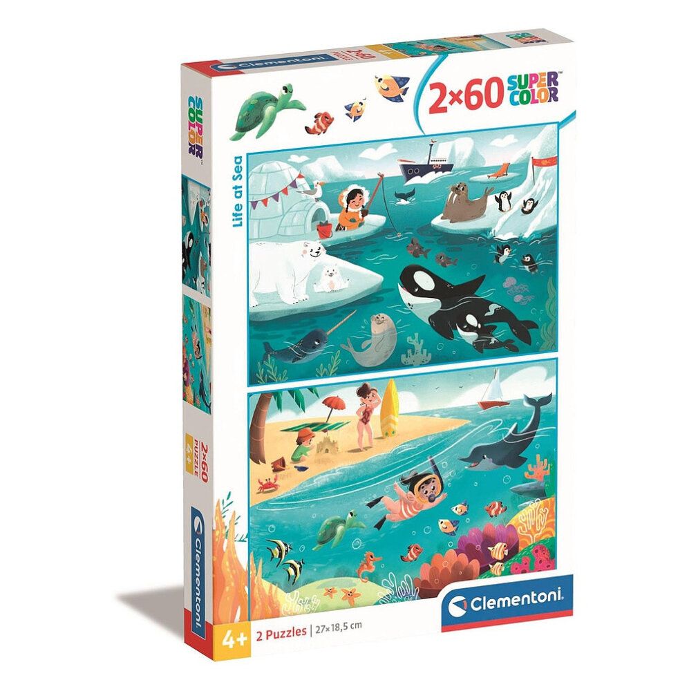 clementoni Sea Life Puzzle 2x60 Teile
