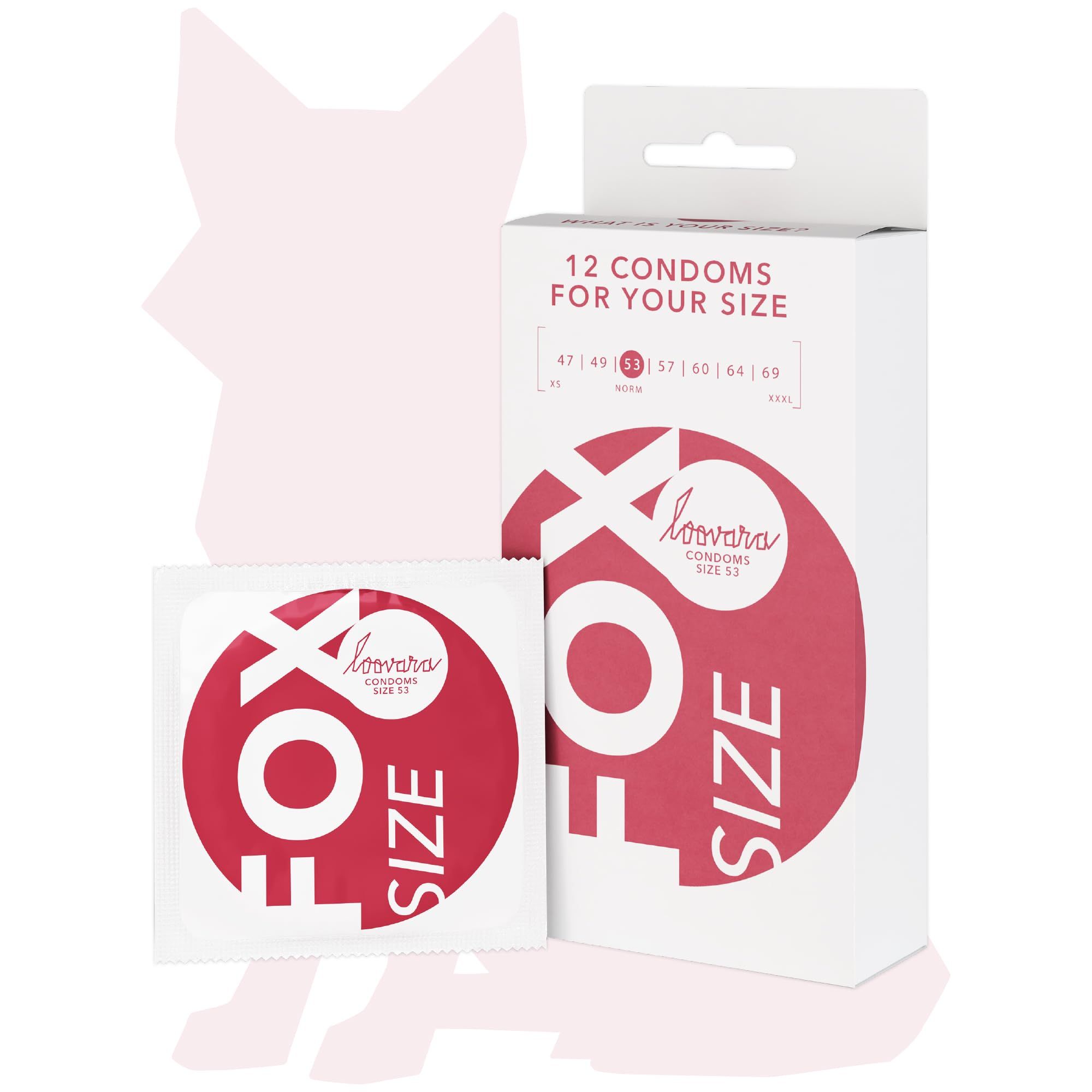 Loovara Kondom Fox Einzelverpackung und Verpackung, Größe 53.