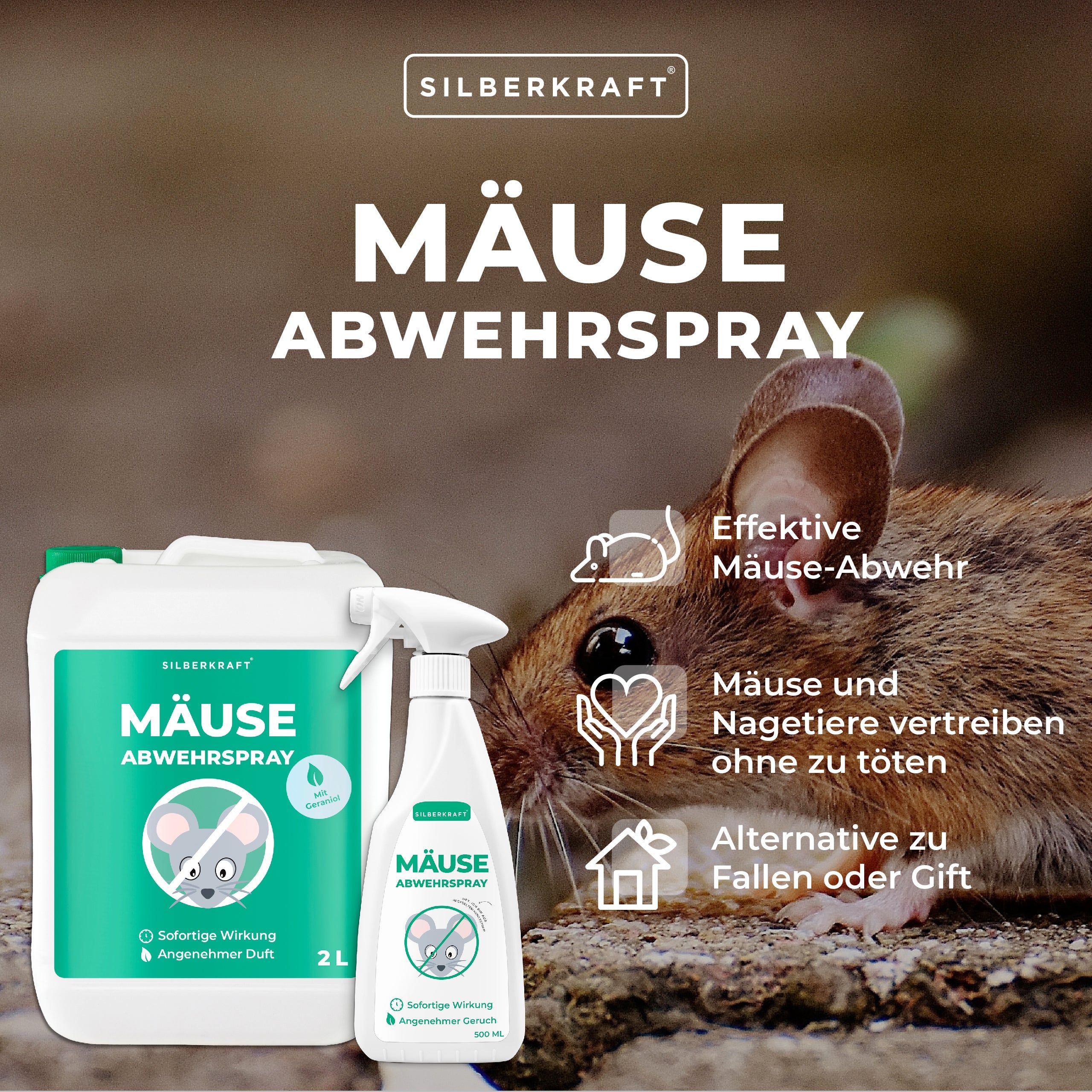 SILBERKRAFT Mäus-Abwehr-Spray 2500 ml - SHOP APOTHEKE