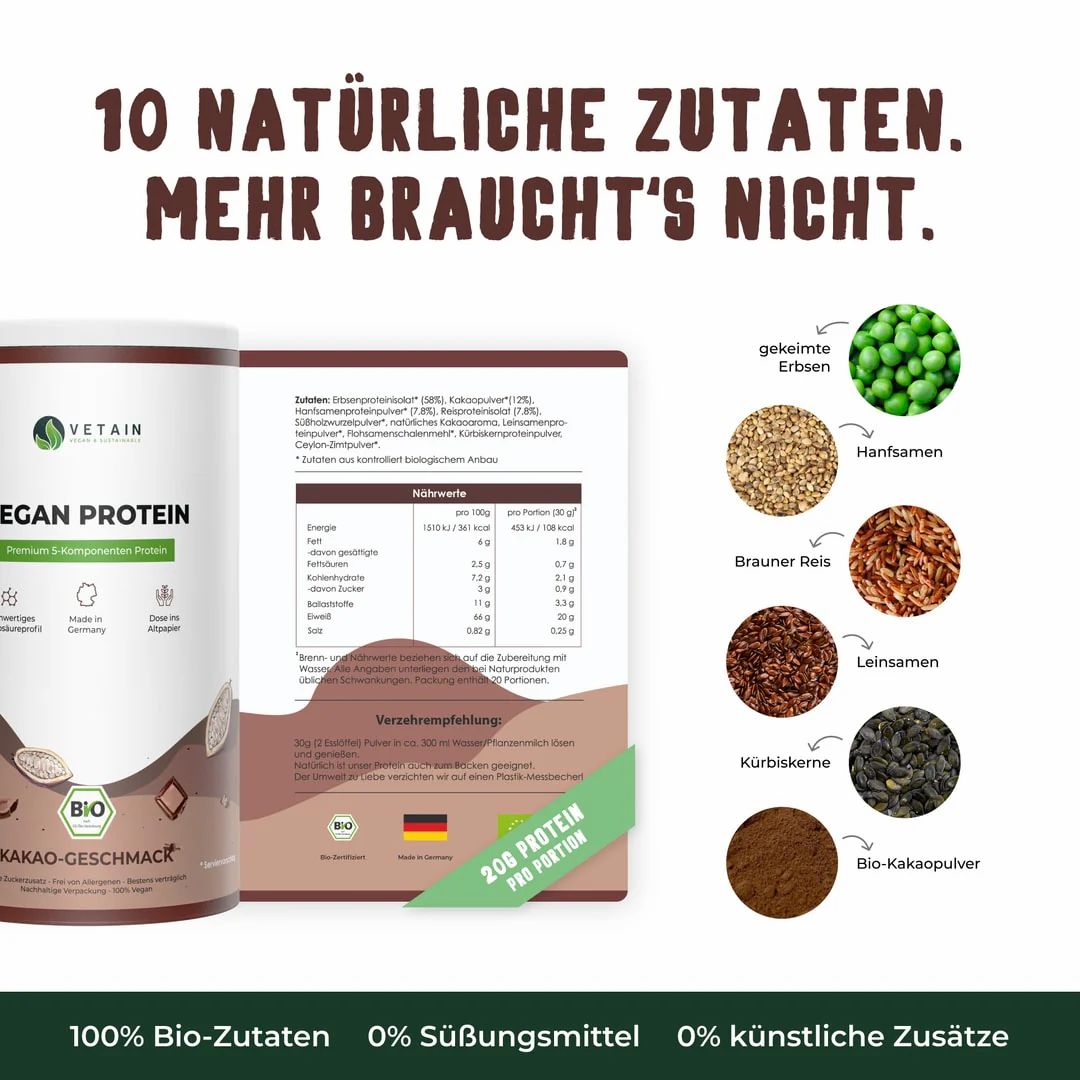 Vetain Vegan Protein Kakao