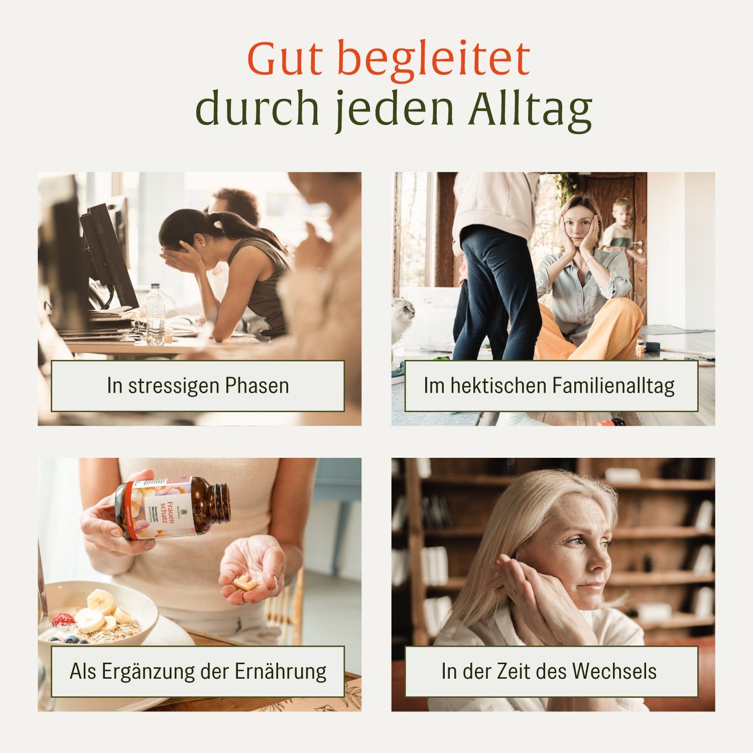 Frau mit Händen im Gesicht vor einem Computer in stressiger Phase.