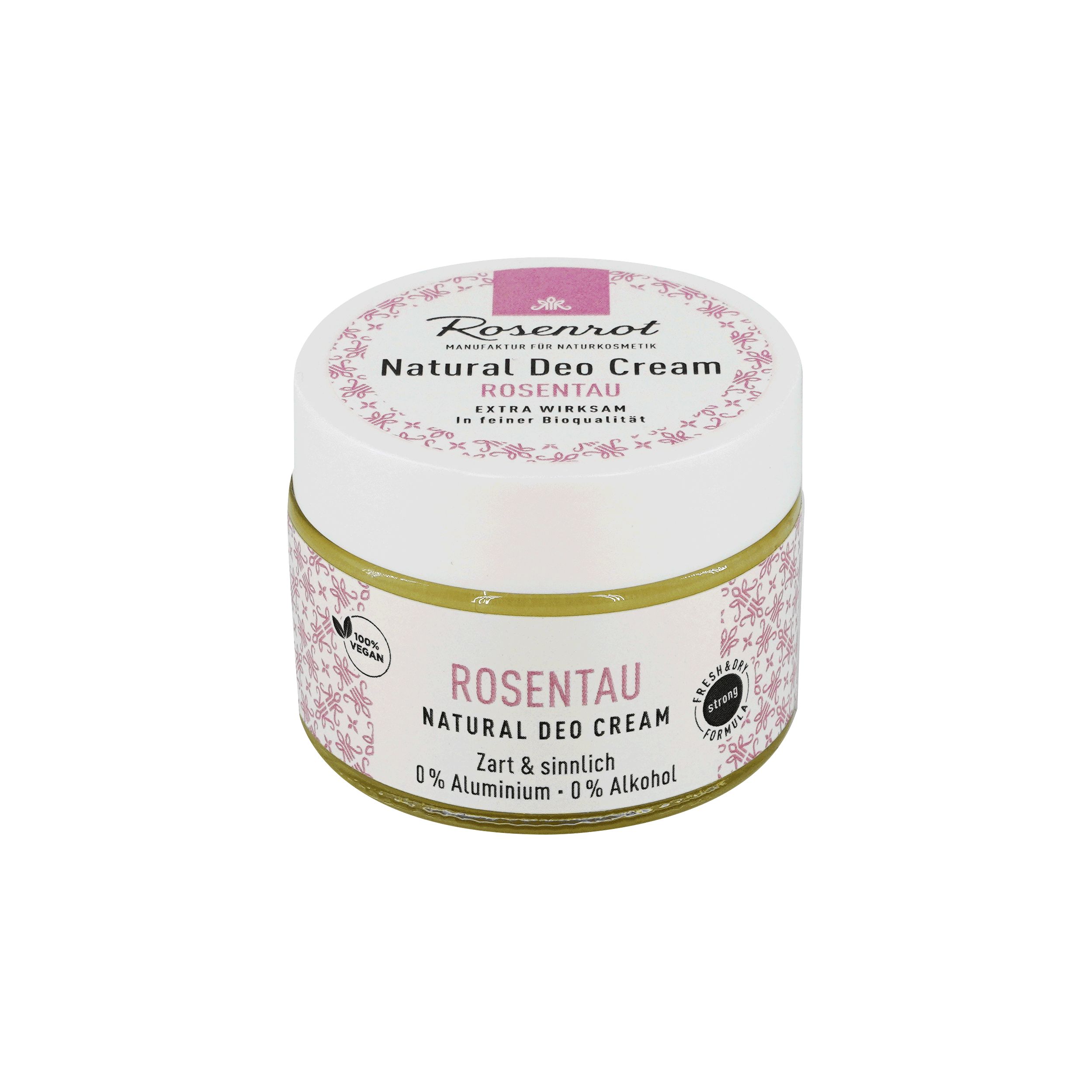 Rosenrot Naturkosmetik - Deo Creme – Rosentau - 0% Aluminium - 0% Alkohol