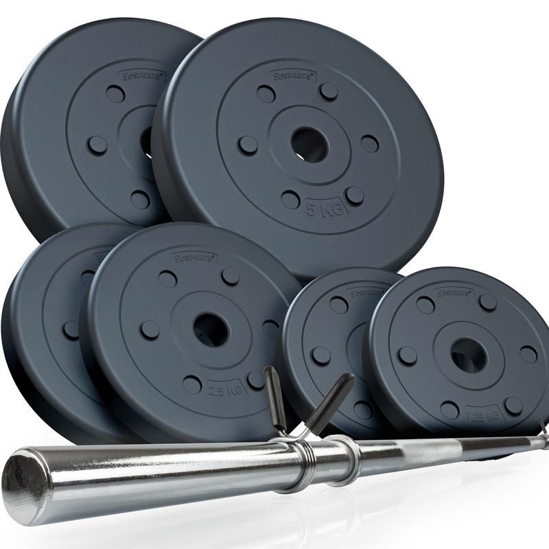 ScSPORTS® Langhantelset 17,5 kg Kunststoff hohlverschraubt