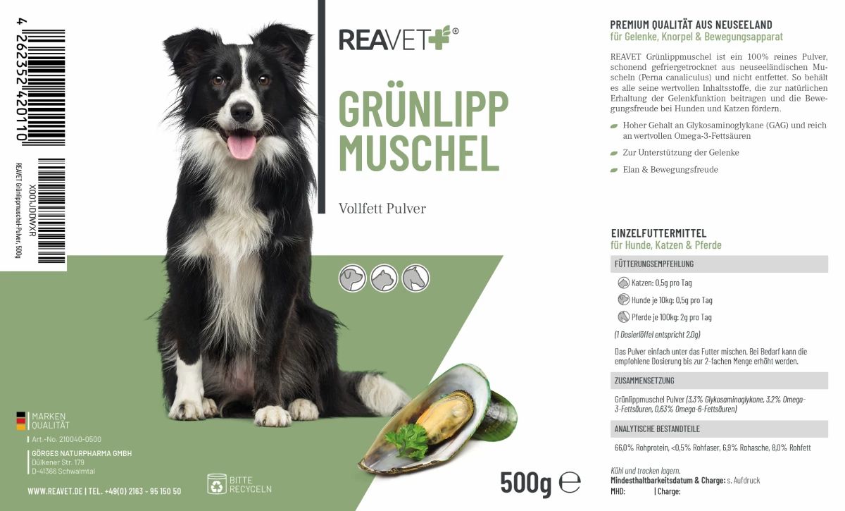 Grünlippmuschel Pulver - ReaVET