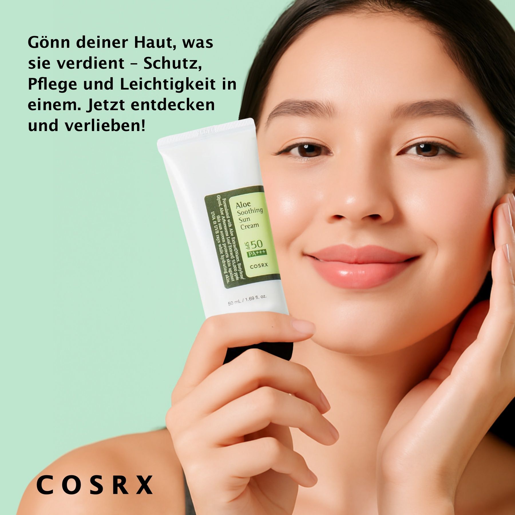 COSRX Soothing Sun Cream SPF 50+ Sonnenschutzcreme mit Aloe Vera