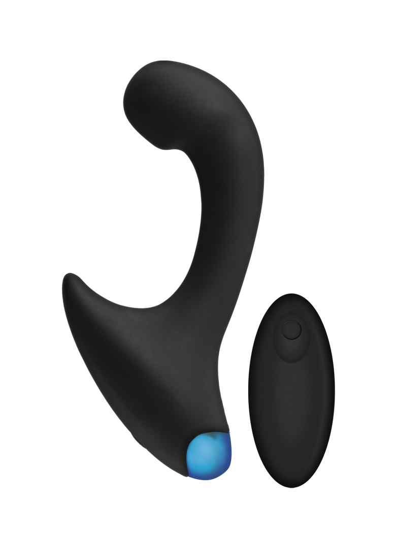 Vibrating P-Massager W/Remote-Black