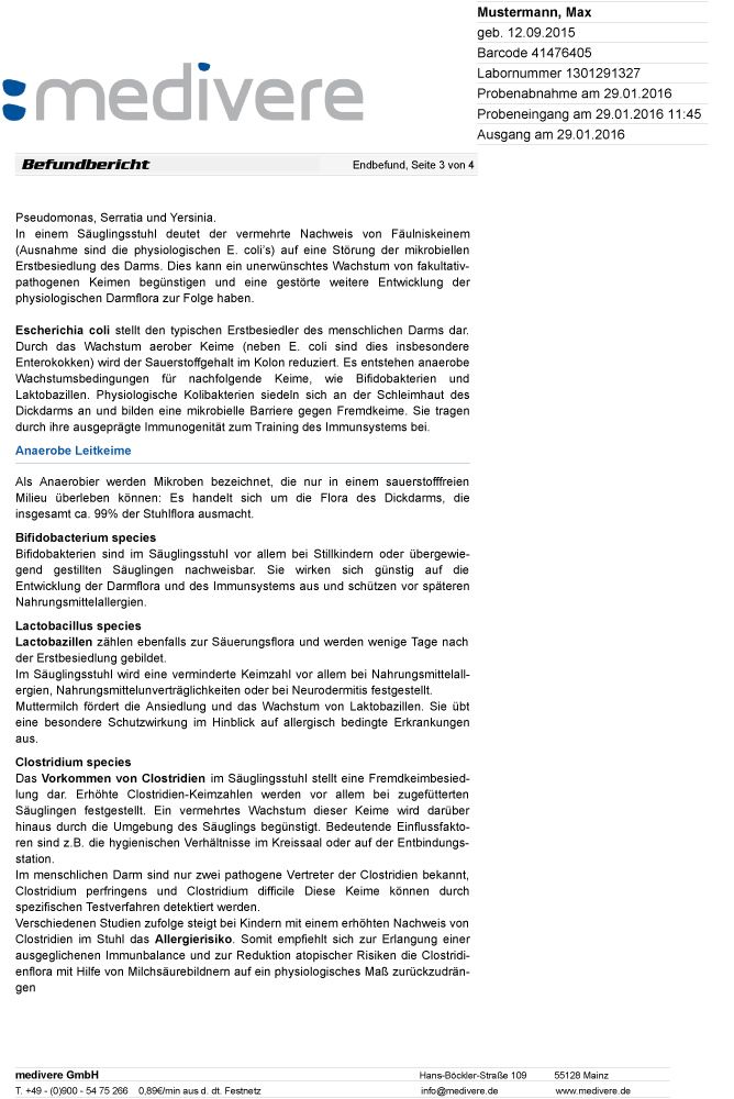 medivere Labordiagnostik Darmcheck Säugling gestillt