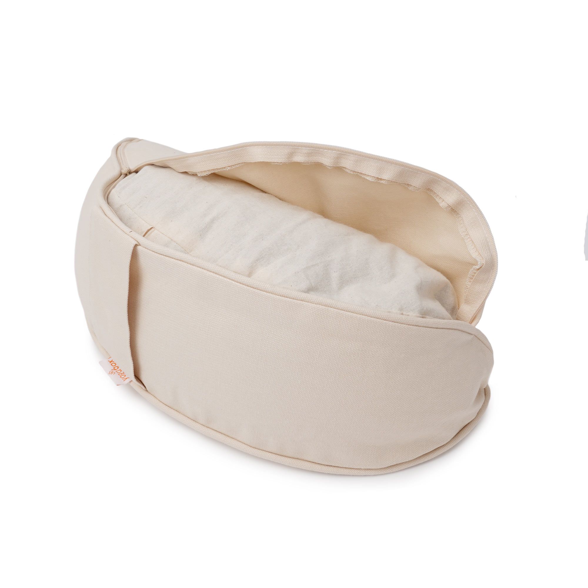 yogabox Yogakissen Halbmond BASIC Lotus Stick weiß - natur - 40 x 17 x 12,0 cm