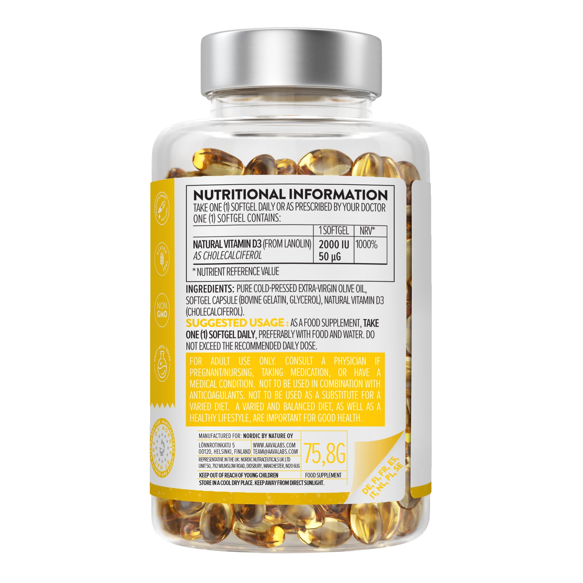 Aavalabs Vitamin D3 - 2000IU