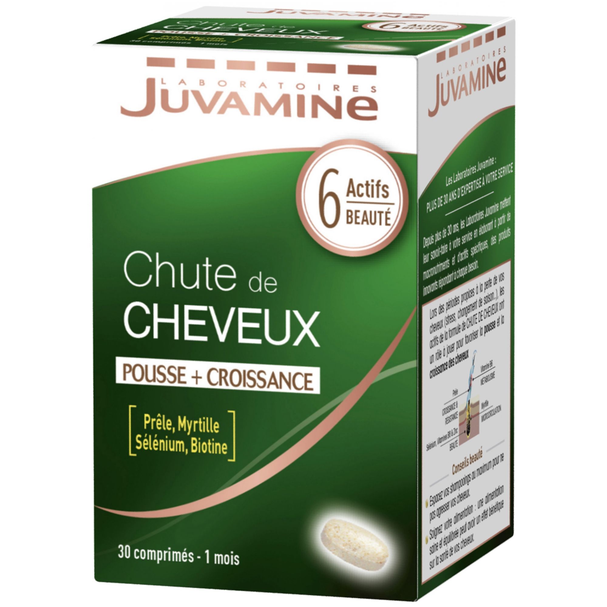 Juvamine Haarausfall Haarwuchs + Wachstum 30 Tabletten 5,8x5,8x9,3 cm