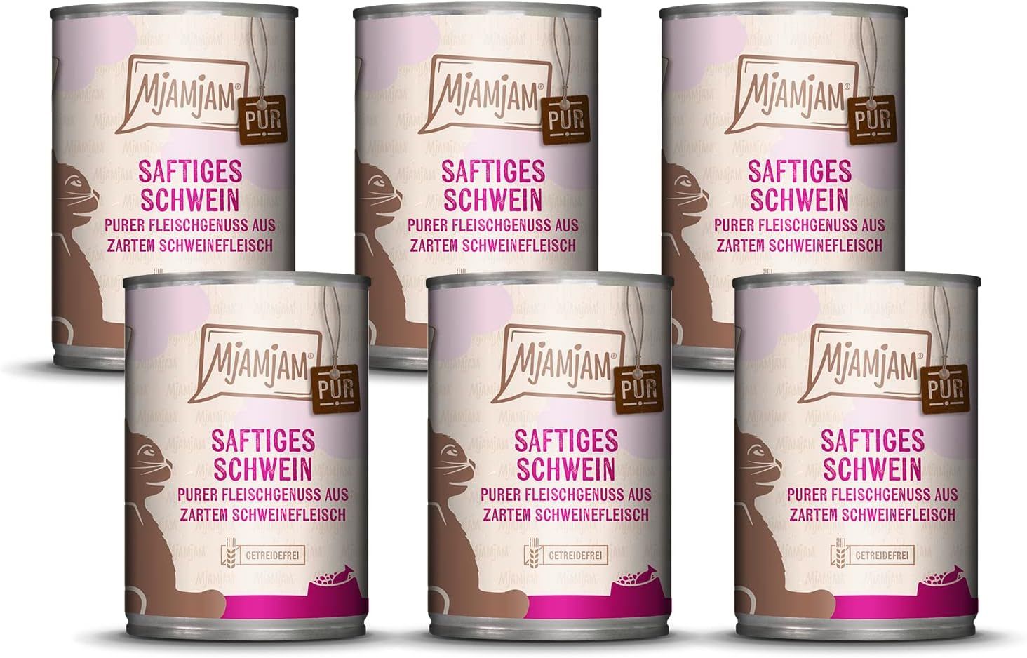 MjAMjAM - Purer Fleischgenuss saftiges Schwein pur 6x400 g Futter