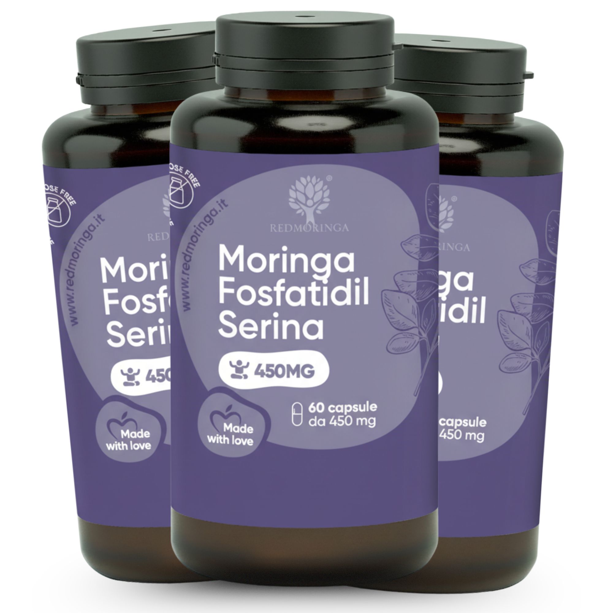 RedMoringa FOSFATIDILSERINA 450mg 180 Capsule - Regola il Cortisolo