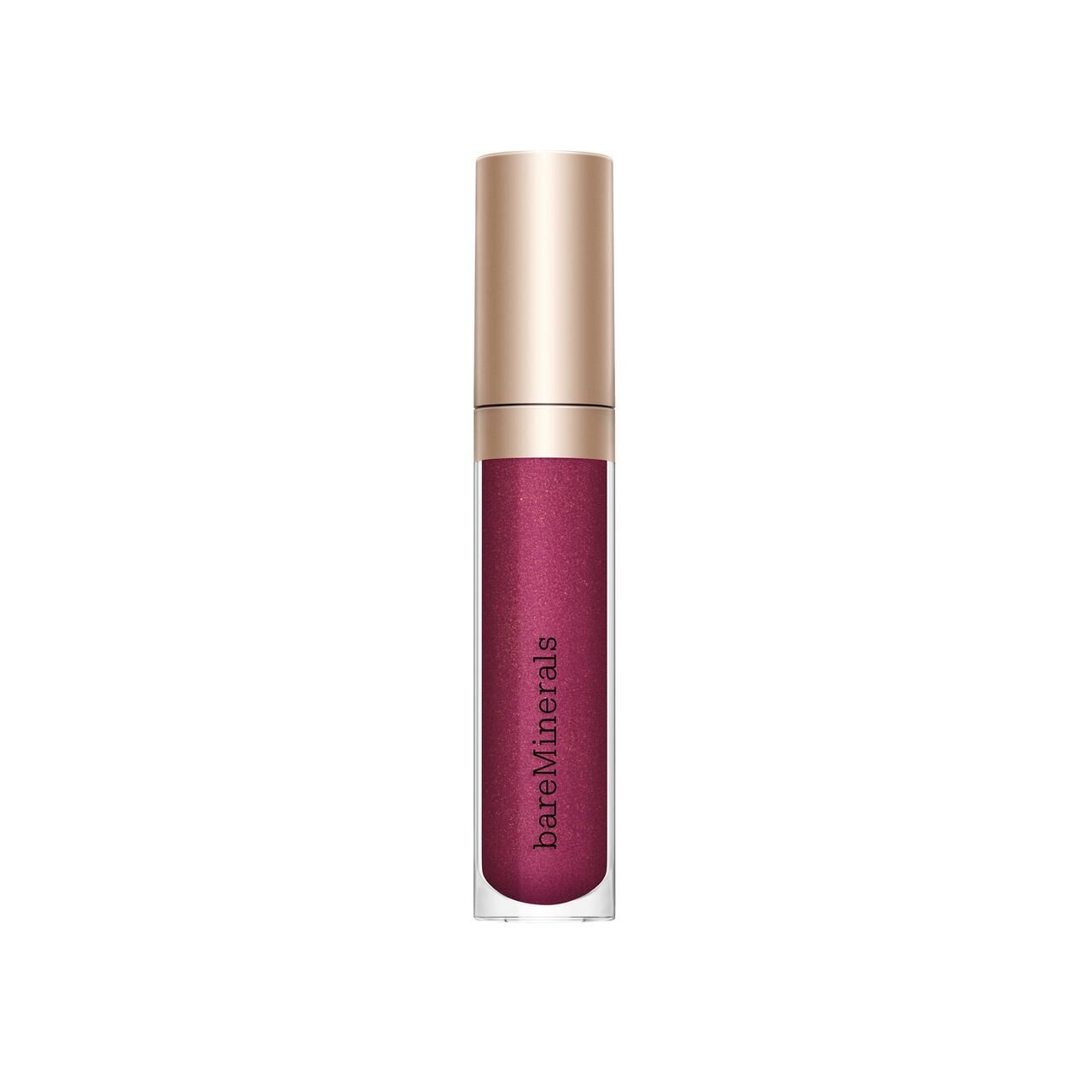 Lippenbalsam-Tube mit goldfarbenem Deckel. Aufschrift: bareMinerals. Der Balsam ist rot.