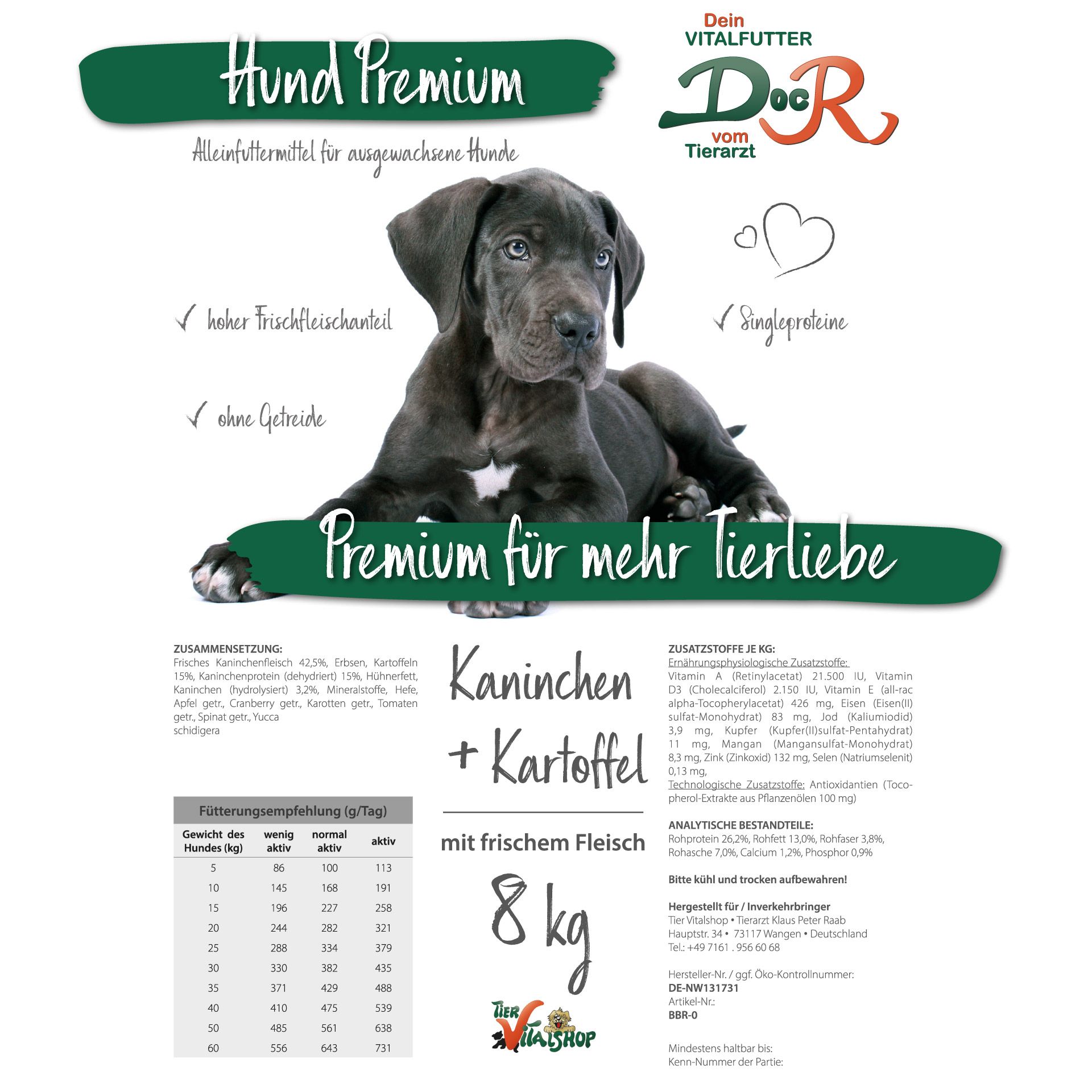 Doc R - Doc R  Hundefutter Kaninchen + Kartoffel