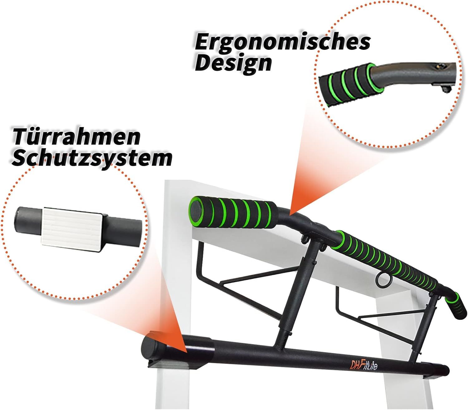 DH FitLife Klimmzugstange Türrahmen ohne Schrauben