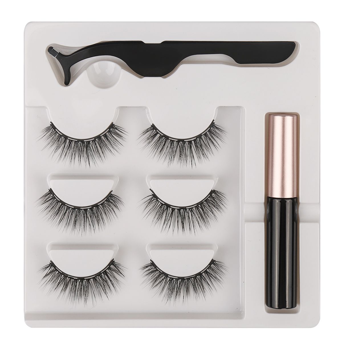 3 PAAR MAGNETISCHE KÜNSTLICHE WIMPERN 10-12-10mm-PALOMA BEAUTIES