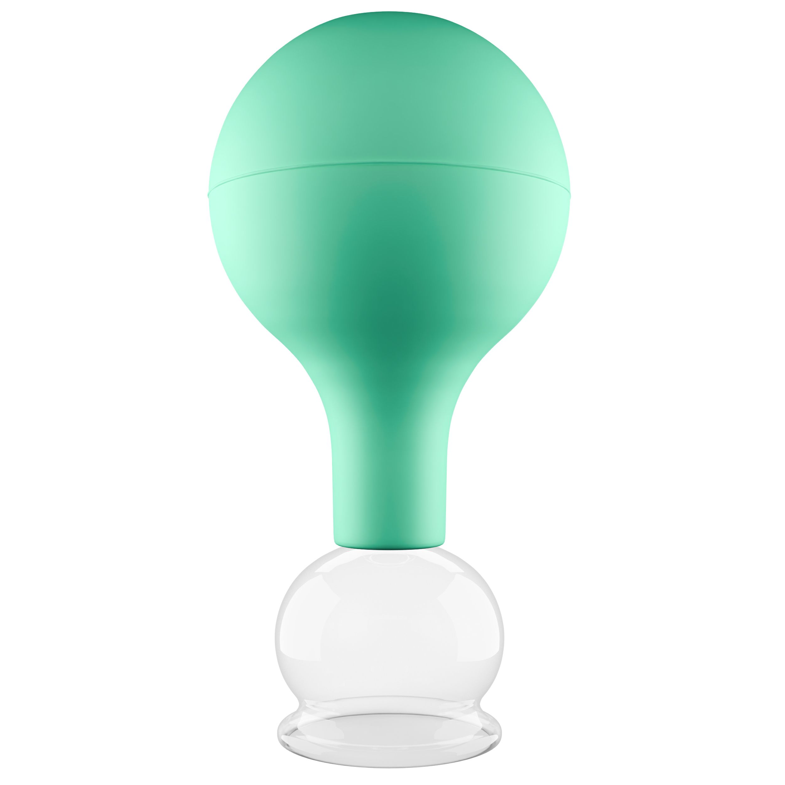 Pulox Schröpfglas aus Echtglas mit Saugball - 32mm in Grün