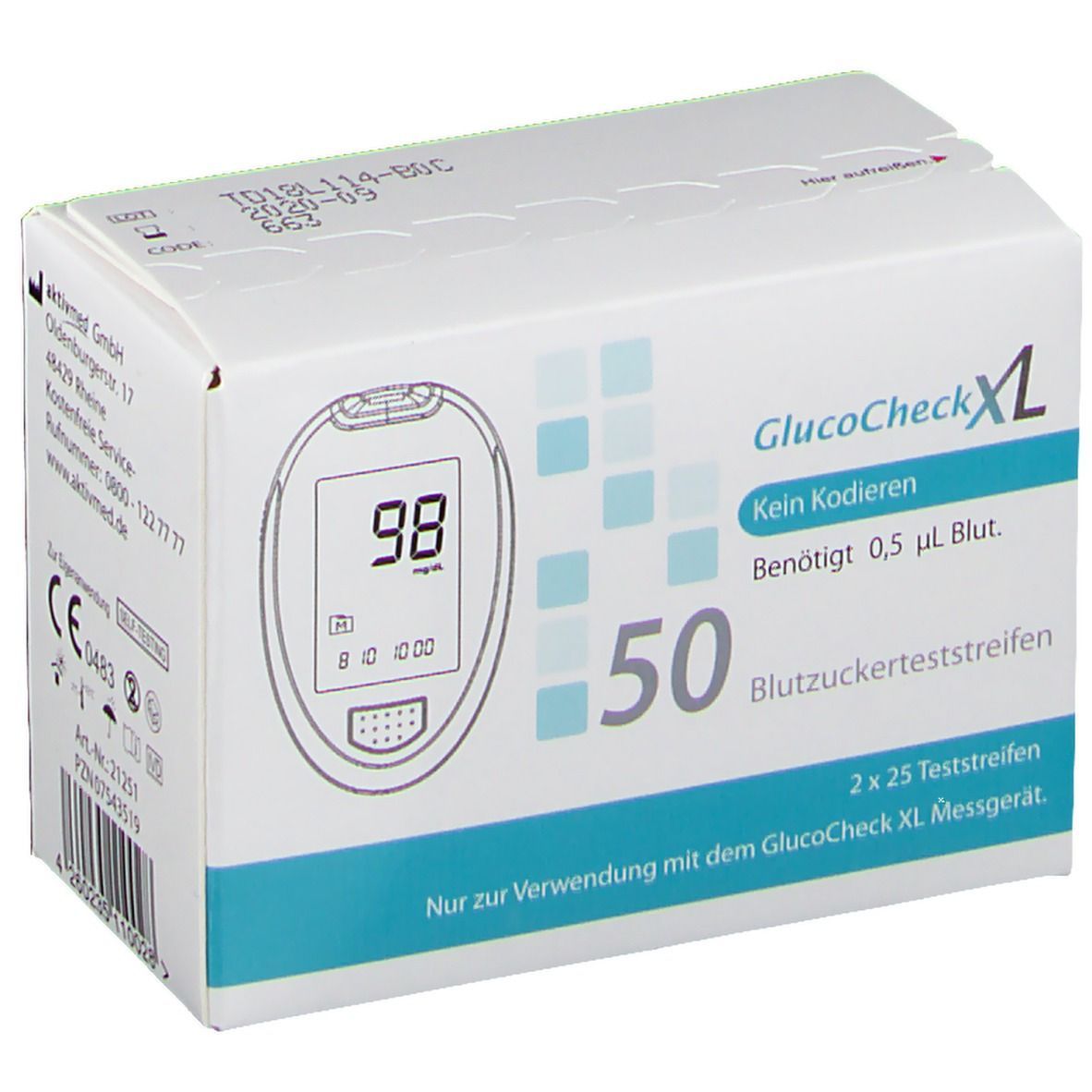 GlucoCheck XL Blutzuckerteststreifen