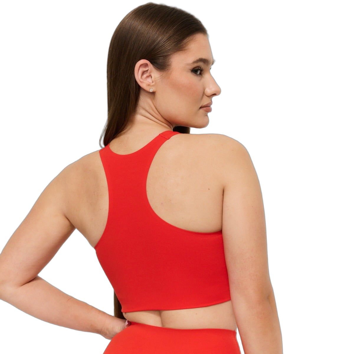GymBeam Sport-Top Damen cropped Slim mit rundem Ausschnitt BEAT Tangerine