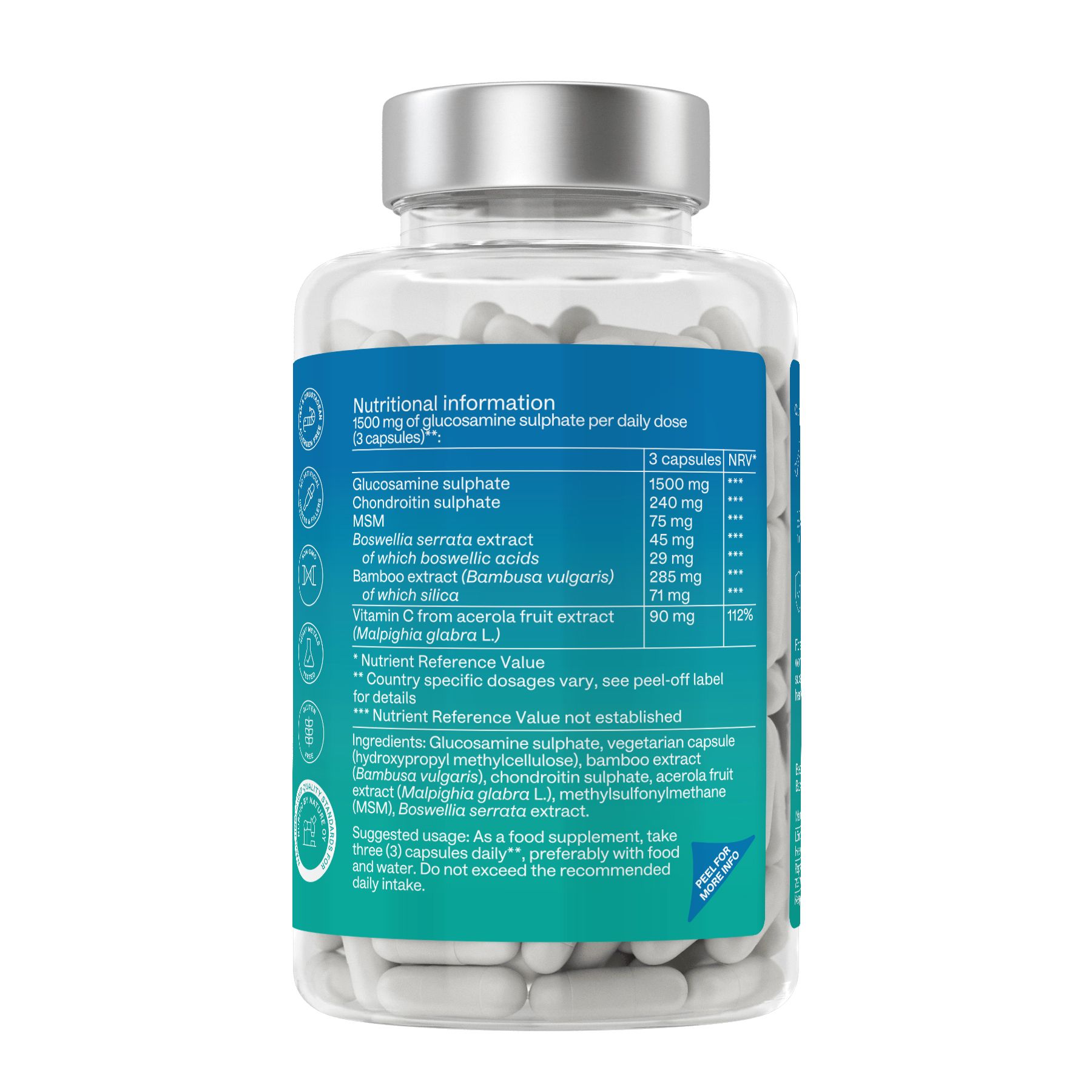 Aavalabs Glucosamin Chondroitin MSM Kapseln | Für Gelenke, Knochen und Energie | 2-Monats-Vorrat