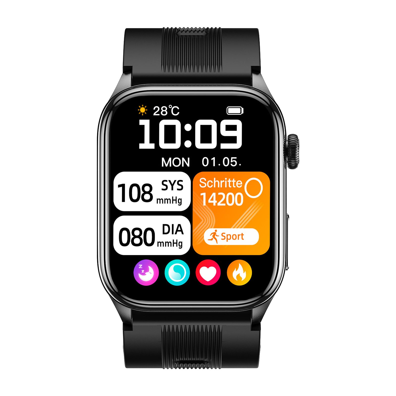 Knauermann PRO 4 Air Senioren-Smartwatch mit Sturzerkennung & SOS 1 St