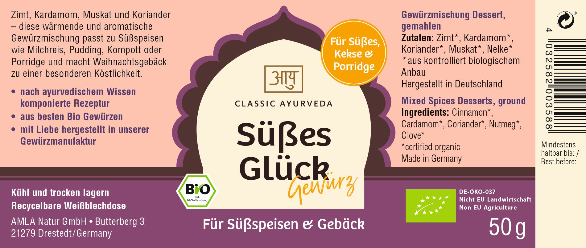 Classic Ayurveda - Süßes Glück Gewürz