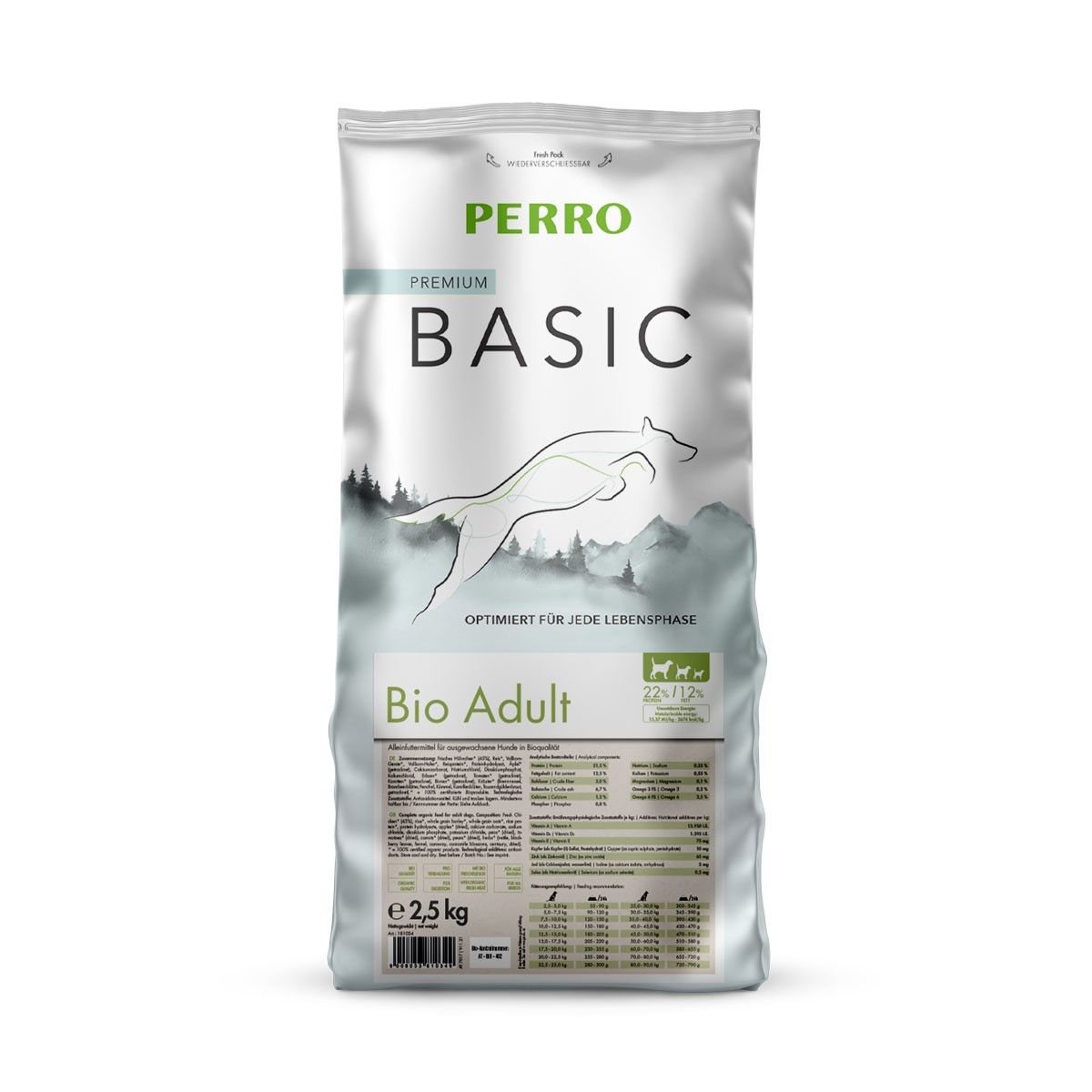 PERRO Basic Trockenfutter Bio - Hund Adult