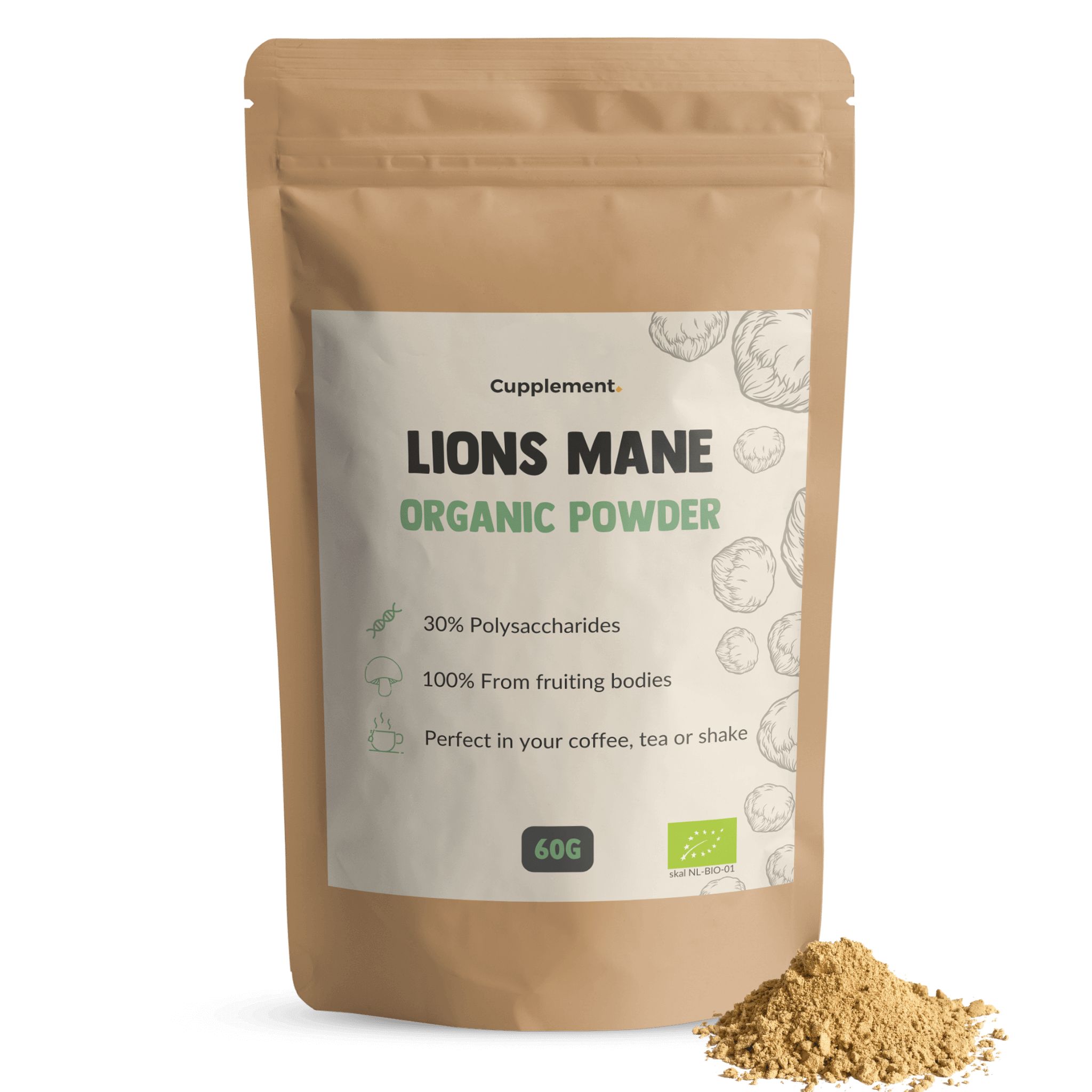 Cupplement - Lion's Mane (Löwenmähne) BIO 60 g Pulver