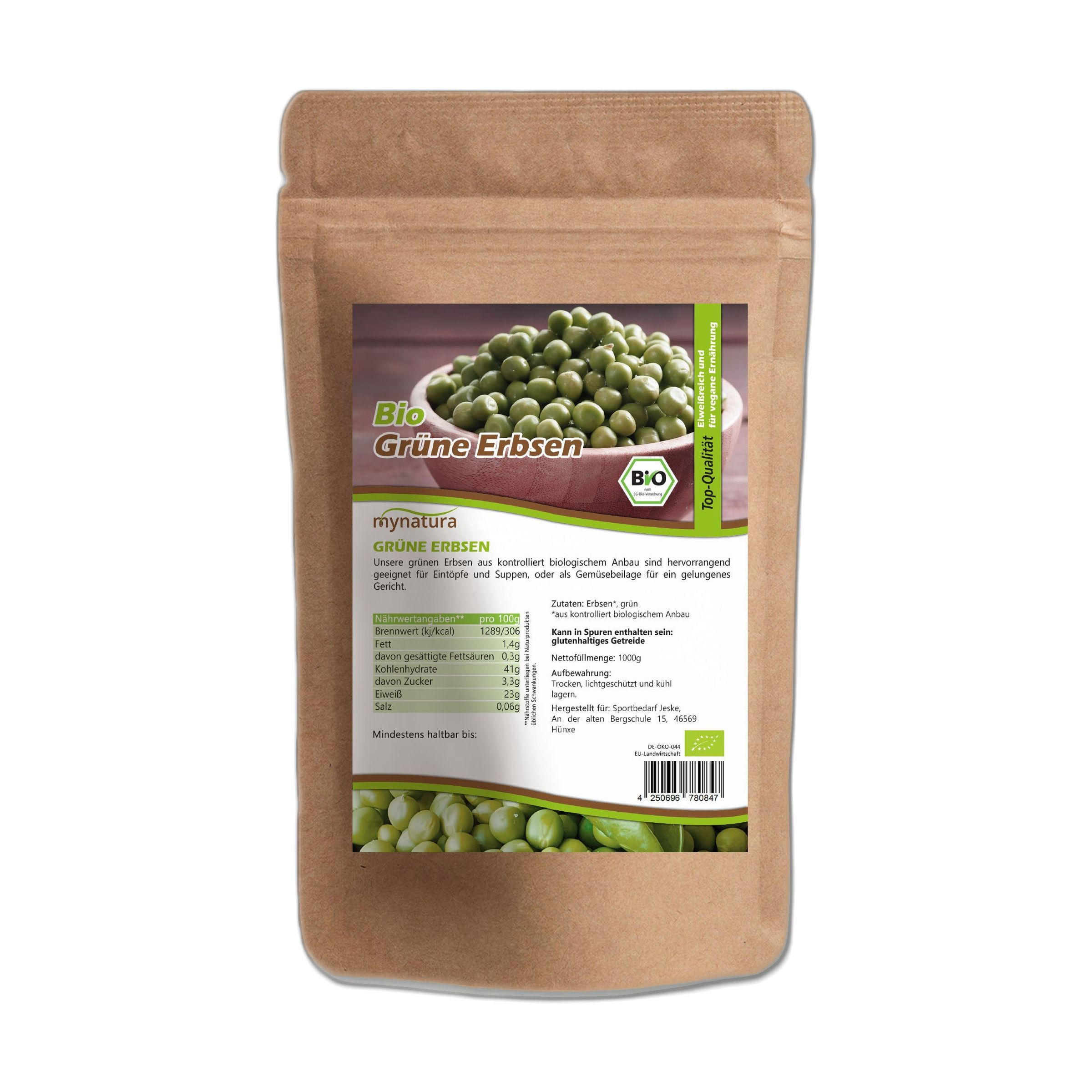 Mynatura Bio Grüne Erbsen 1000 g