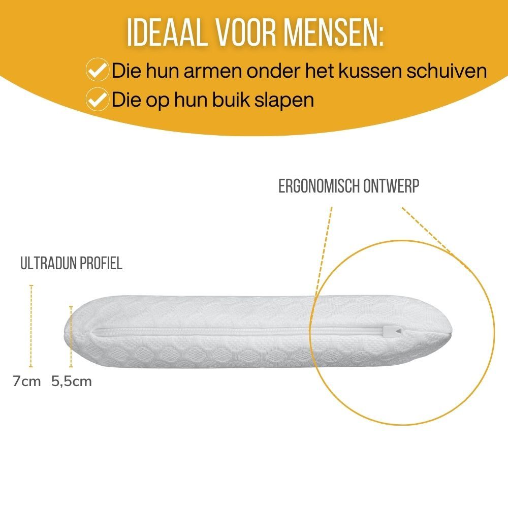 Rechthoekig kussen met rits. Ergonomisch ontwerp. Afmetingen: 7 cm x 5,5 cm.