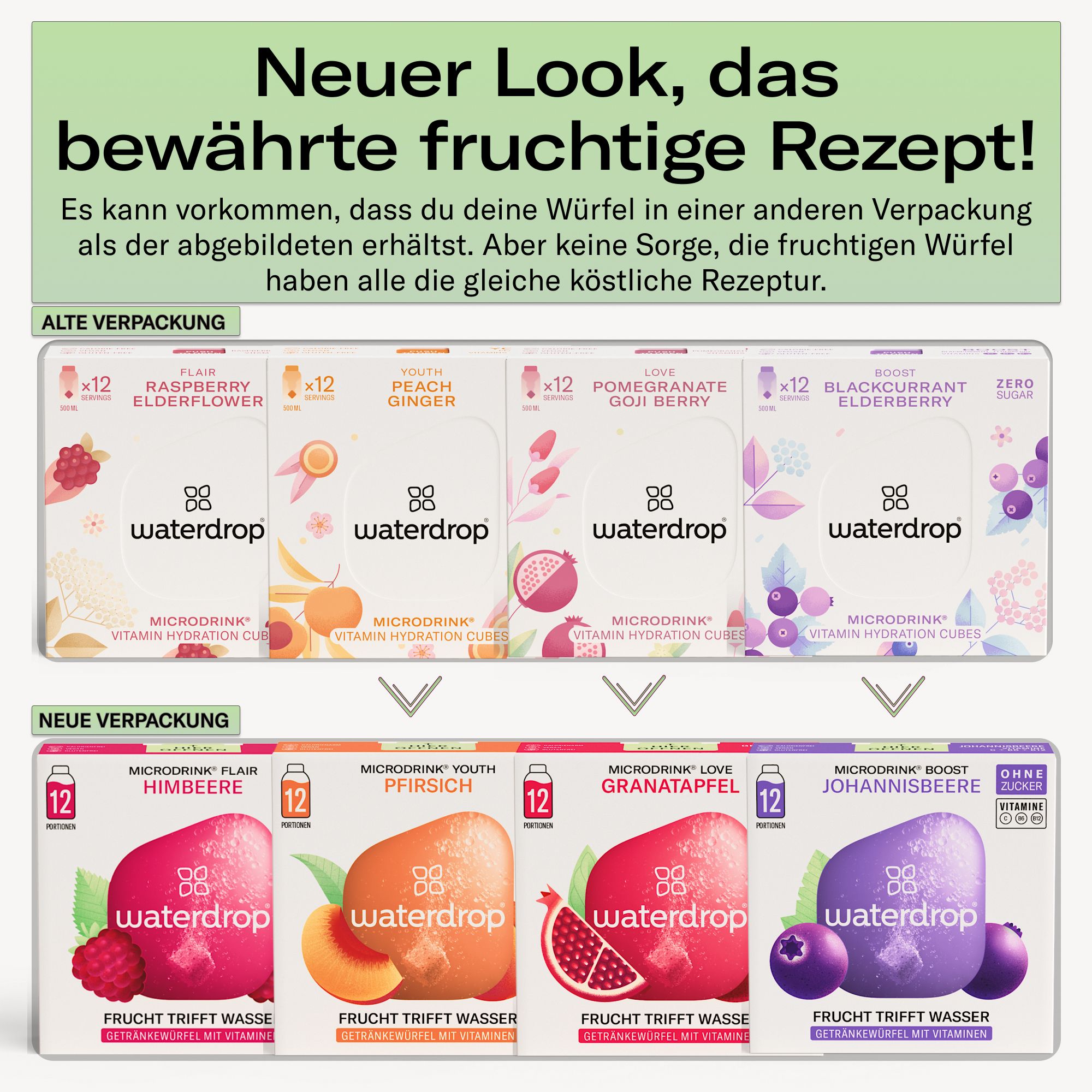 waterdrop® Microdrink Beerenmix Set – 48 Würfel mit Frucht-Extrakten & Vitaminen – vegan, zuckerfrei